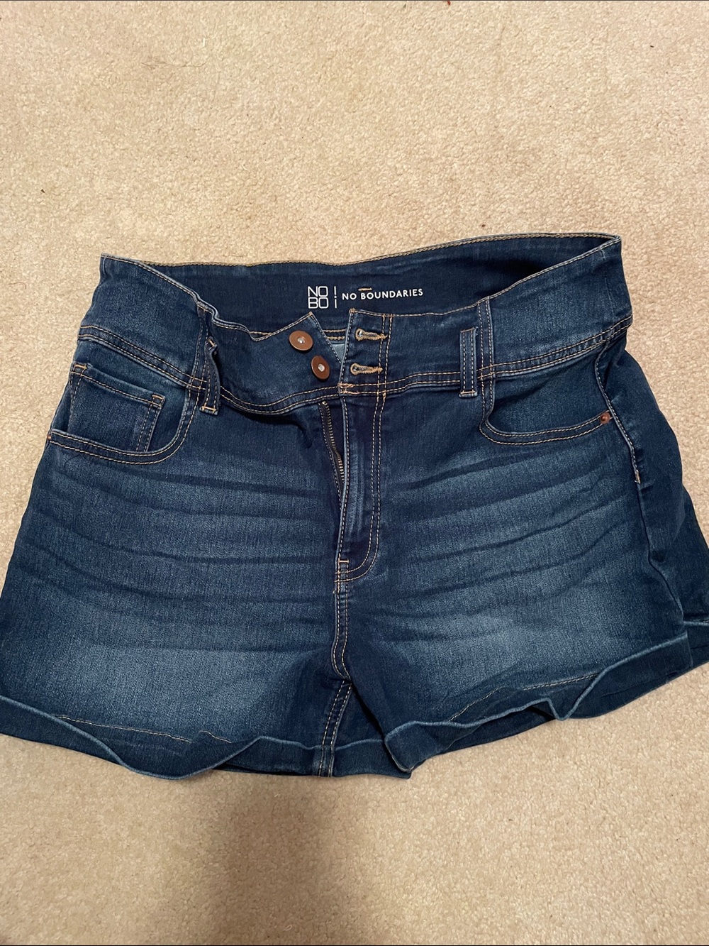No Boundaries Women's Dark Indigo Denim Shorts